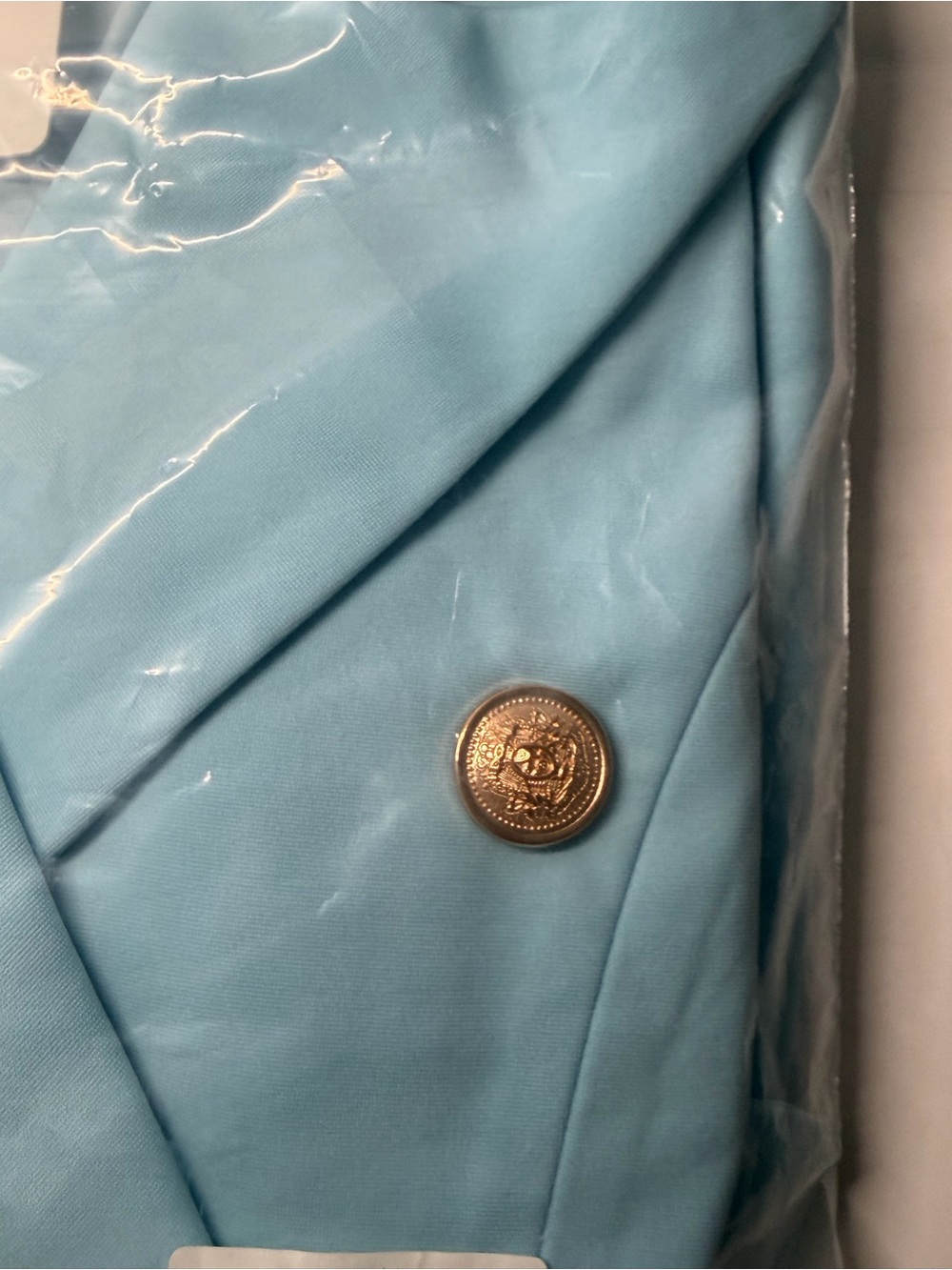 Tailored Sleeveless Light Blue Double-Breasted Pantsuit - Picture 8 of 15